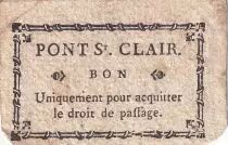 France 6 Deniers - Rhône - Pont-Saint-Clair - Passage d\'une personne à pied - 1792 - Kol.69.43