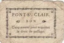 France 6 Deniers - Rhône - Pont-Saint-Clair - Passage d\'une personne à pied - 1792 - Kol.69.43
