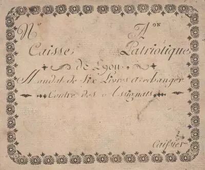 France 6 livres - Rh�ne - Lyon - Association de chapellerie - 1790