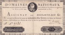 France 70 Livres Louis XVI - 29-09-1790- Serial F 9182