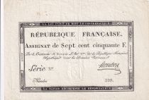 France 750 Francs 18 Nivose An 3 - 1795  - Vérificateur - Rare
