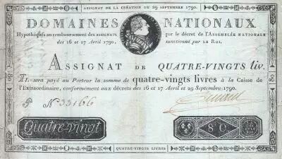 France 80 Livres -  29 September - 1790 - Sign. Pinard - A. N� 37419