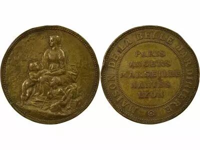 France Advertising, Shop - Brass Token, A la Belle Jardini�re - XIXth Century