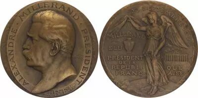 France Alexndre Millerand - Pr�sident de la R�publique - Bronze - 1920 par L. Bott�e