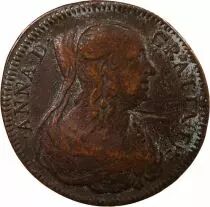 France Anne D\'Autriche, Le Veuvage  - Jeton Cuivre 1654