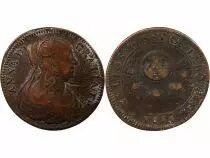 France Anne D\'Autriche, Le Veuvage  - Jeton Cuivre 1654