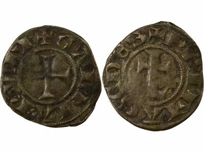 France Arch. de Lyon - Denier Argent, anonyme, au L crucifi� - 1200 / 1260 Lyon