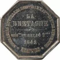 France Assurances Mutuelles Contre L\'Incendie, La Bretagne - Jeton Argent 1842 - Nantes Poincon Main (1845-1860)