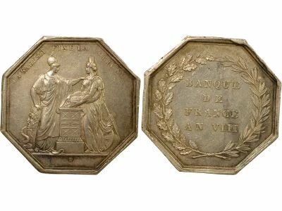 France Banque de France - Jeton Argent - An VIII, Main (1845 / 1860)