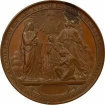 France Bapt&ecirc;me, Communion, Confirmation - M&eacute;daille Cuivre, Borrel - 1862