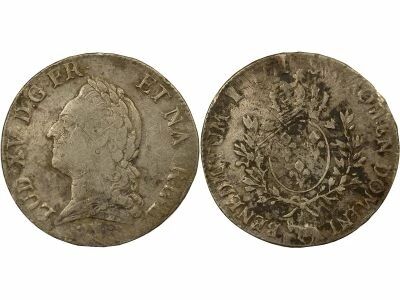 France B�arn, Louis XV - Ecu Argent, � la Vieille T�te - 1771 Pau