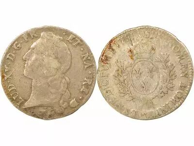 France Bearn, Louis XV - Silver Ecu with Headband - 1761 Pau