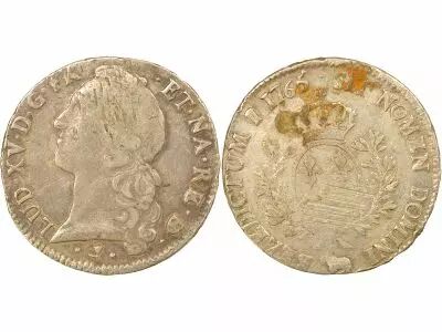 France Bearn, Louis XV - Silver Ecu with Headband - 1765 Pau