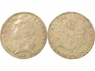 France Bearn, Louis XV - Silver Ecu with Headband - 1766 Pau