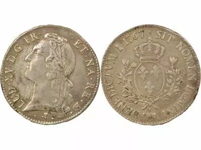 France Bearn, Louis XV - Silver Ecu with Headband - 1767 Pau