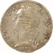 France Bearn, Louis XV - Silver Ecu with Headband - 1768 Pau