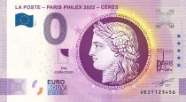 France Billet 0 euro Souvenir - La Poste - Paris Philex 2022 - Cérès - France 2022