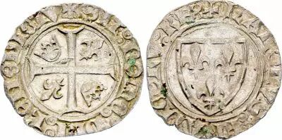 France Blanc Gu�nar, Charles VI - ND (1380-1422) - Cr�mieux - Point 1er