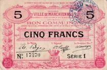 France Bon Communal 5 Francs - Ville de Marchiennes (Nord) - S&eacute;rie 1