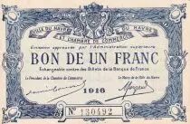 France Bon de 1 franc - Le Havre Chamber of Commerce- 1916 - Number 130492