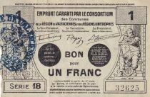 France Bon de n&eacute;cessit&eacute; 1 Franc - Mai 1916 - Valenciennes - S&eacute;rie 18