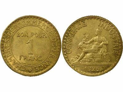 France Bon pour 1 Franc, Chamber of Commerce - 1925 Paris