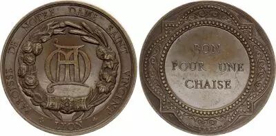 France Bon pour une chaise - Paroisse ND St Vincent - Lyon - 1850