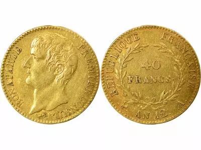 France Bonaparte - 40 Gold Francs, Consulate - Year 12 A Paris