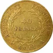 France Bonaparte - 40 Gold Francs, Consulate - Year 12 A Paris