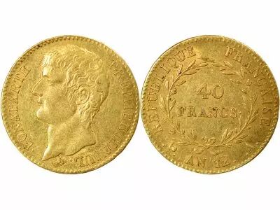 France Bonaparte - 40 Gold Francs, Consulate - Year 12 A Paris