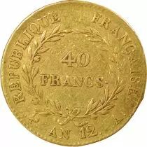 France Bonaparte - 40 Gold Francs, Consulate - Year 12 A Paris