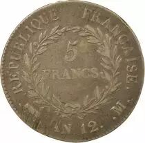 France Bonaparte - 5 Silver Francs, Consulate - Year 12 M Toulouse