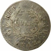 France Bonaparte - Quart de Franc Argent - An 12 A Paris