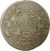 France Bonaparte - Silver Quater Franc - Year 12 M Toulouse