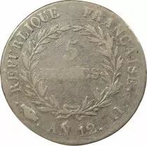 France Bonaparte Ist Consul - 5 Silver Francs - Year 12 I Limoges