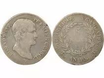 France Bonaparte Ist Consul - 5 Silver Francs - Year 12 T Nantes