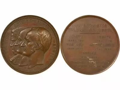 France Botanistes, Hommage Famille Jussieu - M�daille Cuivre, Oudine - 1853