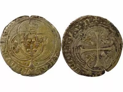 France Bretagne, Charles VIII - Blanc A La Couronne 1491 / 1498 Nantes