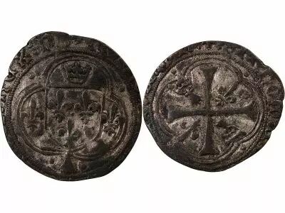 France Britanny, Charles VIII - Blanc with Crown - 1491 / 1498 Nantes