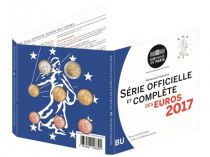 France BU Set 2017-  8 Euros coins 1 cent to 2  Euros