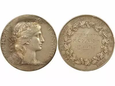 France Bureau d\'Assistance Judiciaire, Paris - M�daille Argent, M Couradin - 1911 / 1912