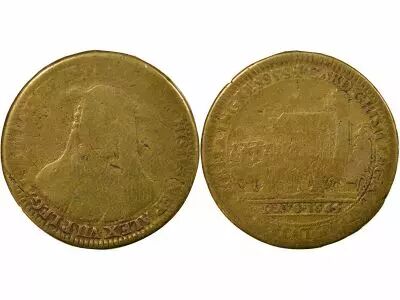 France Cardinal Chigi - Brass Token, Entrance of the Legate in Paris - 1664