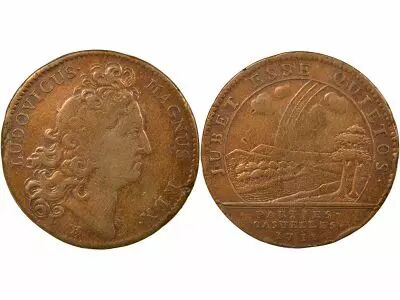 France Casual Parties, Louis XIV - Copper Token - 1711