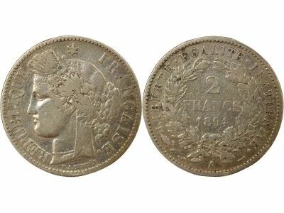 France Ceres - 1 Silver Franc, IIIrd Republic - 1894 A Paris