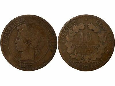 France Ceres - 10 Centimes - 1875 A Paris