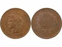 France Cérès - 10 Centimes 1870 A Paris - A Moyen