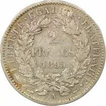 France C&eacute;r&egrave;s - 2 Francs Argent, IIIe R&eacute;publique - 1895 A Paris