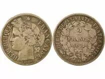 France Ceres - 2 Silver Franc, IIIrd Republic - 1871 A Paris