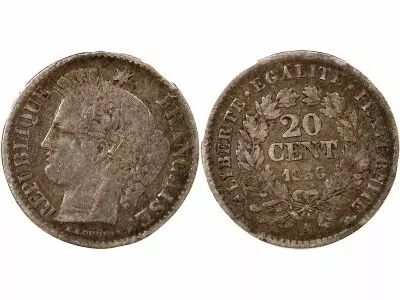 France Ceres - 20 Silver Centimes - 1850 A Paris