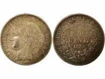 France Ceres - 20 Silver Centimes , IInd Republic- 1850 A Paris